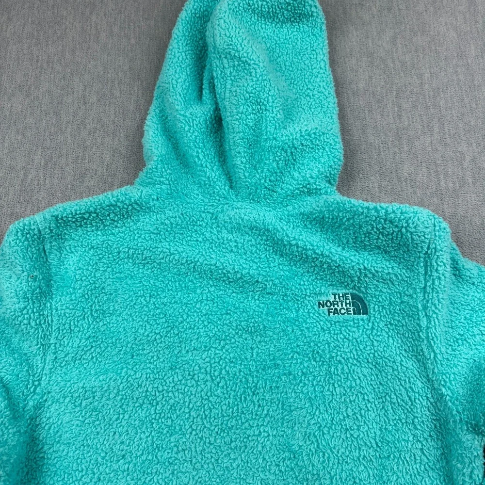 The North Face Jacket Womens Small Blue Small Teddy Fleece Full Zip Hood Pockets